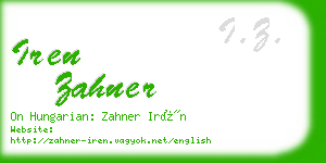 iren zahner business card